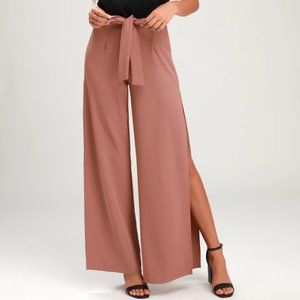 Going Places Mauve Wide-Leg Pants